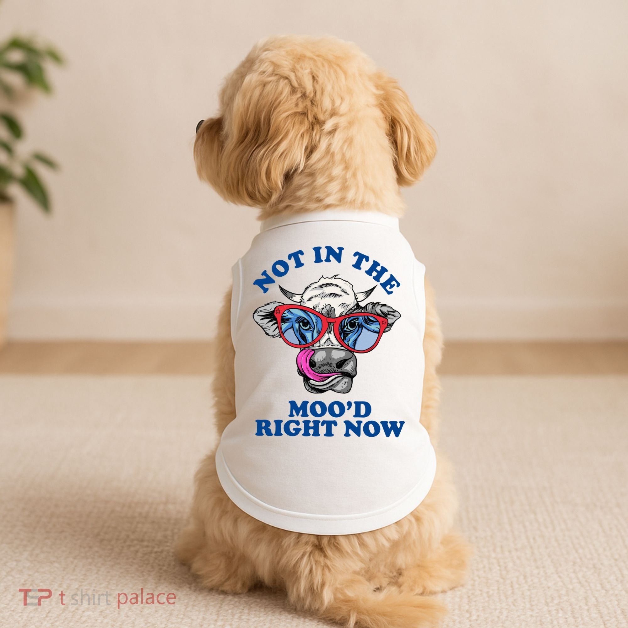 Not In The Mood Right Now Funny Cow Doggie Tank