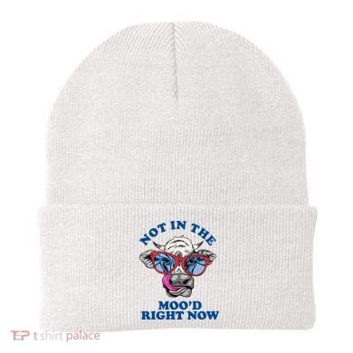 Not In The Mood Right Now Funny Cow Beanie