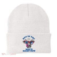 Not In The Mood Right Now Funny Cow Beanie thumb 0