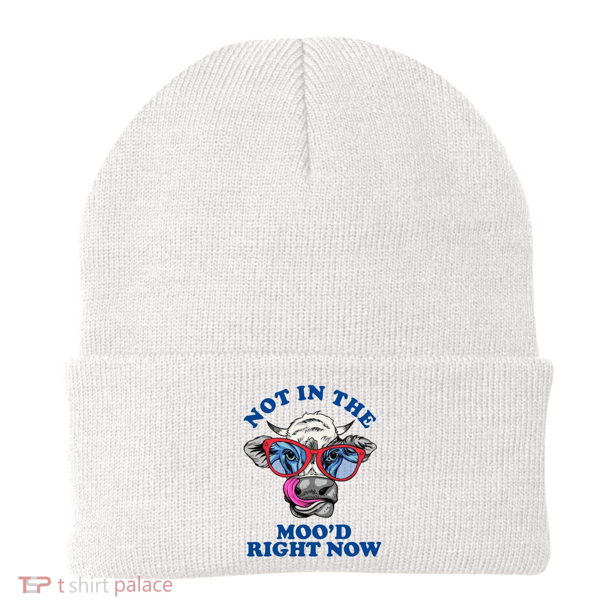 Not In The Mood Right Now Funny Cow Beanie