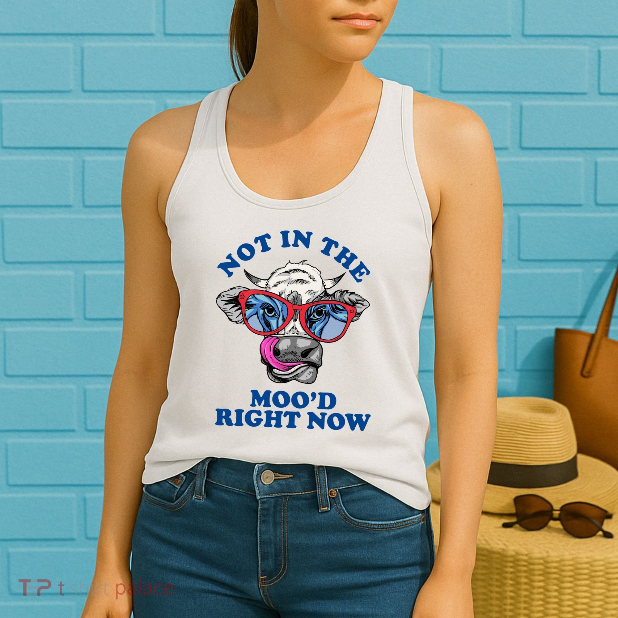 Not In The Mood Right Now Funny Cow Women's Tank Top