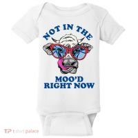 Not In The Mood Right Now Funny Cow Baby Bodysuit thumb 0