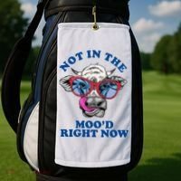 Not In The Mood Right Now Funny Cow Golf Towel thumb 2