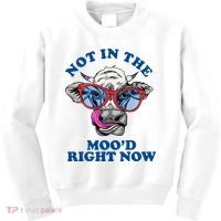 Not In The Mood Right Now Funny Cow Kids Sweatshirt thumb 0