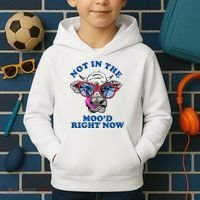 Not In The Mood Right Now Funny Cow Kids Hoodie thumb 2
