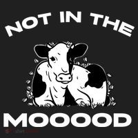 Not In The Mood Funny Cow Moo Meme Mooood Women's Sweatshirt thumb 2