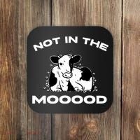 Not In The Mood Funny Cow Moo Meme Mooood Coaster thumb 0