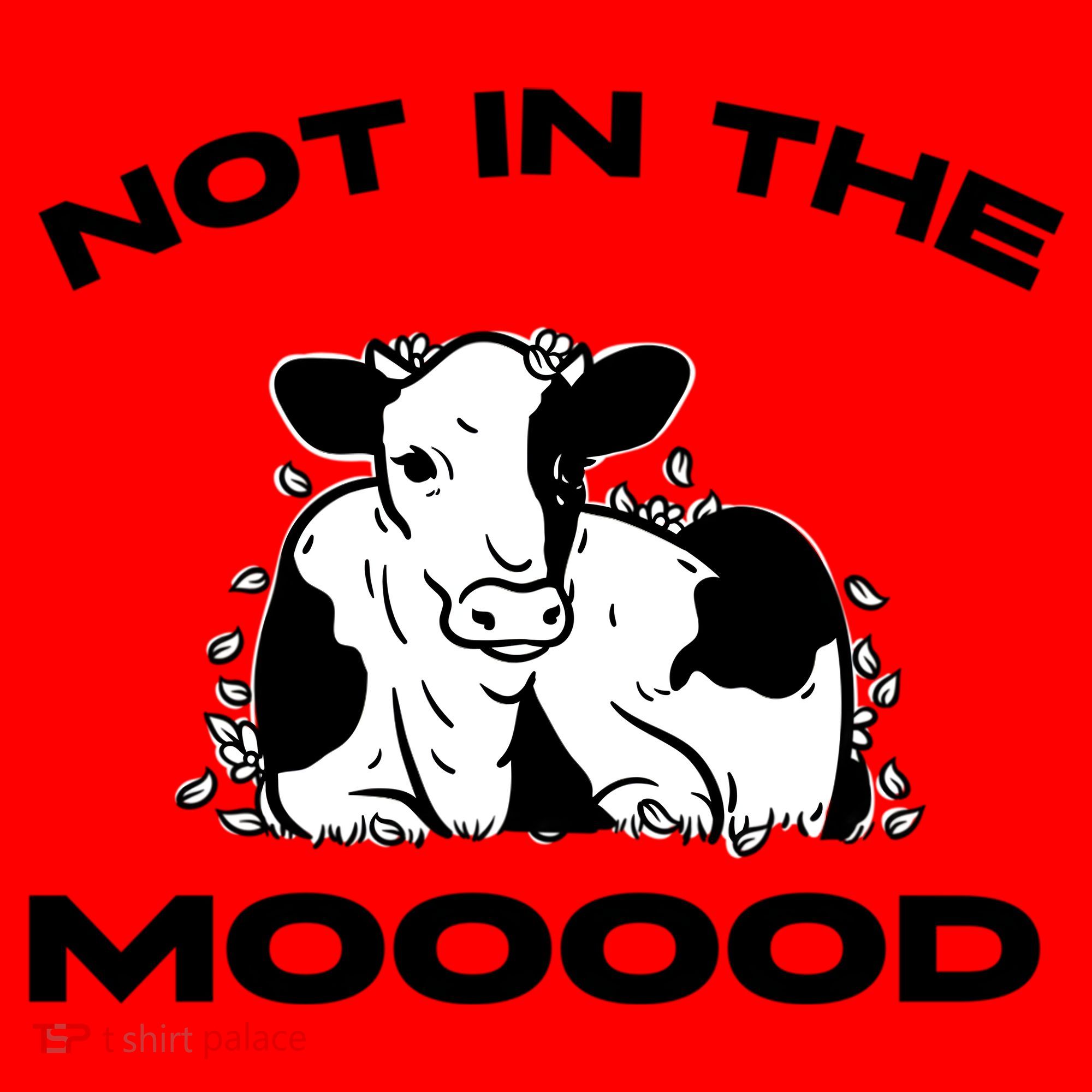 Not In The Mood Funny Cow Moo Meme Mooood Santa Hat