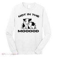 Not In The Mood Funny Cow Moo Meme Mooood Long Sleeve Shirt thumb 0