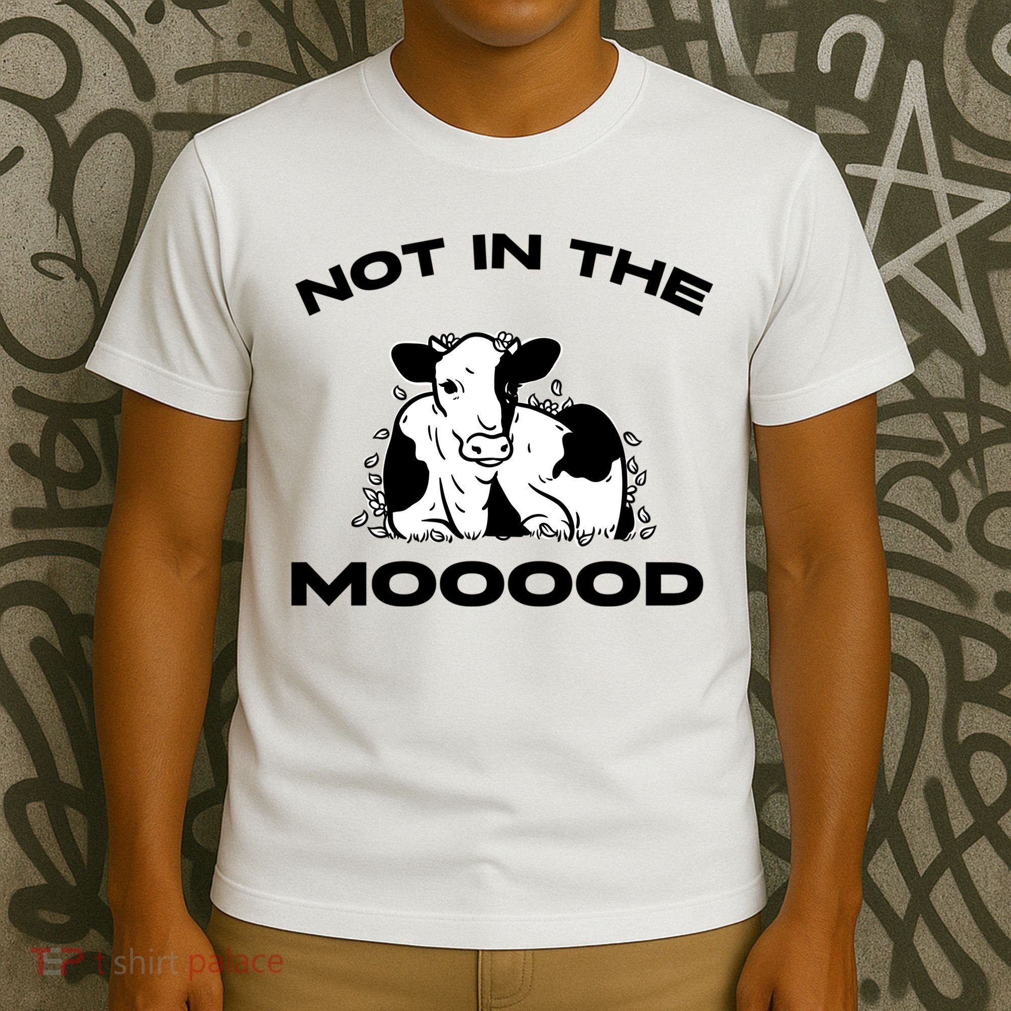 Not In The Mood Funny Cow Moo Meme Mooood T-Shirt
