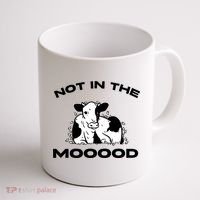 Not In The Mood Funny Cow Moo Meme Mooood Coffee Mug thumb 1