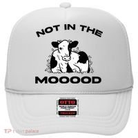 Not In The Mood Funny Cow Moo Meme Mooood Hat thumb 0