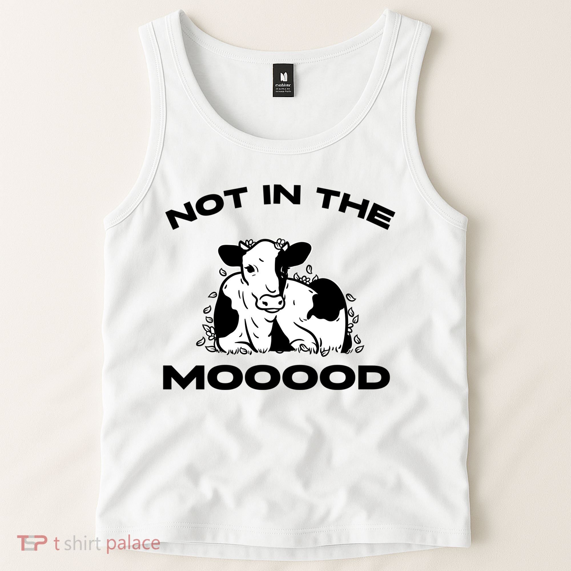 Not In The Mood Funny Cow Moo Meme Mooood Tank Top