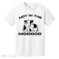 Not In The Mood Funny Cow Moo Meme Mooood Kids T-Shirt thumb 0