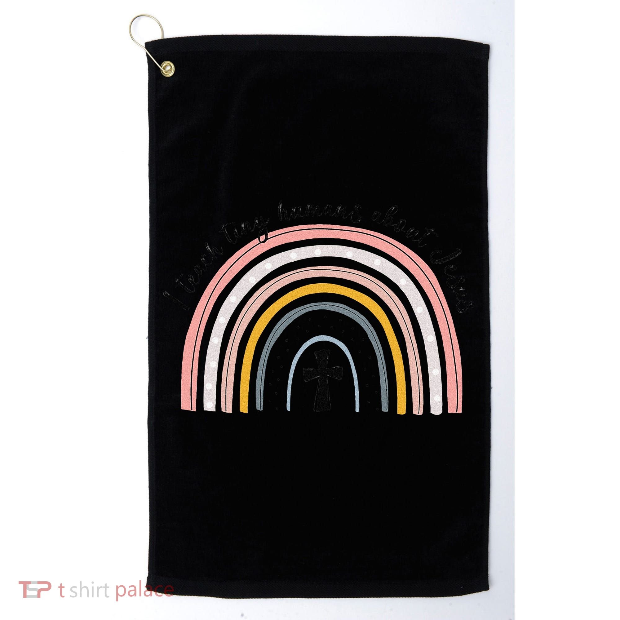 NG0M I Teach Tiny Humans About Jesus Teacher Appreciation Golf Towel