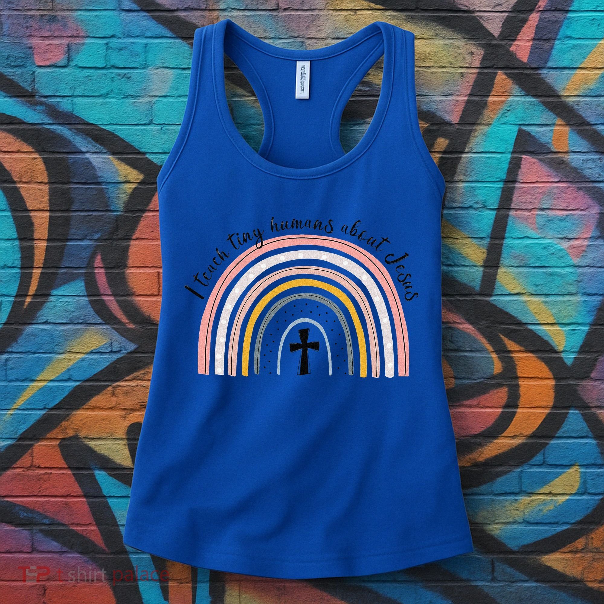 NG0M I Teach Tiny Humans About Jesus Teacher Appreciation Women's Tank Top