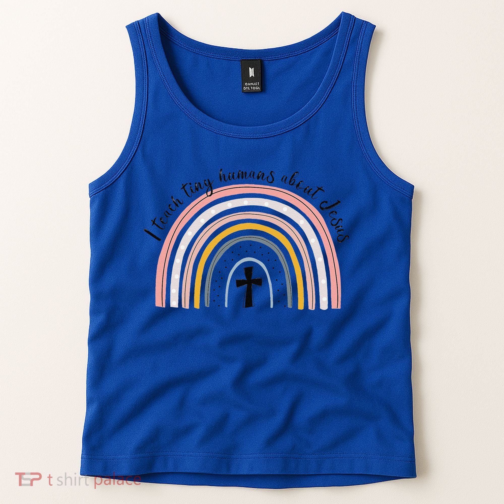 NG0M I Teach Tiny Humans About Jesus Teacher Appreciation Tank Top
