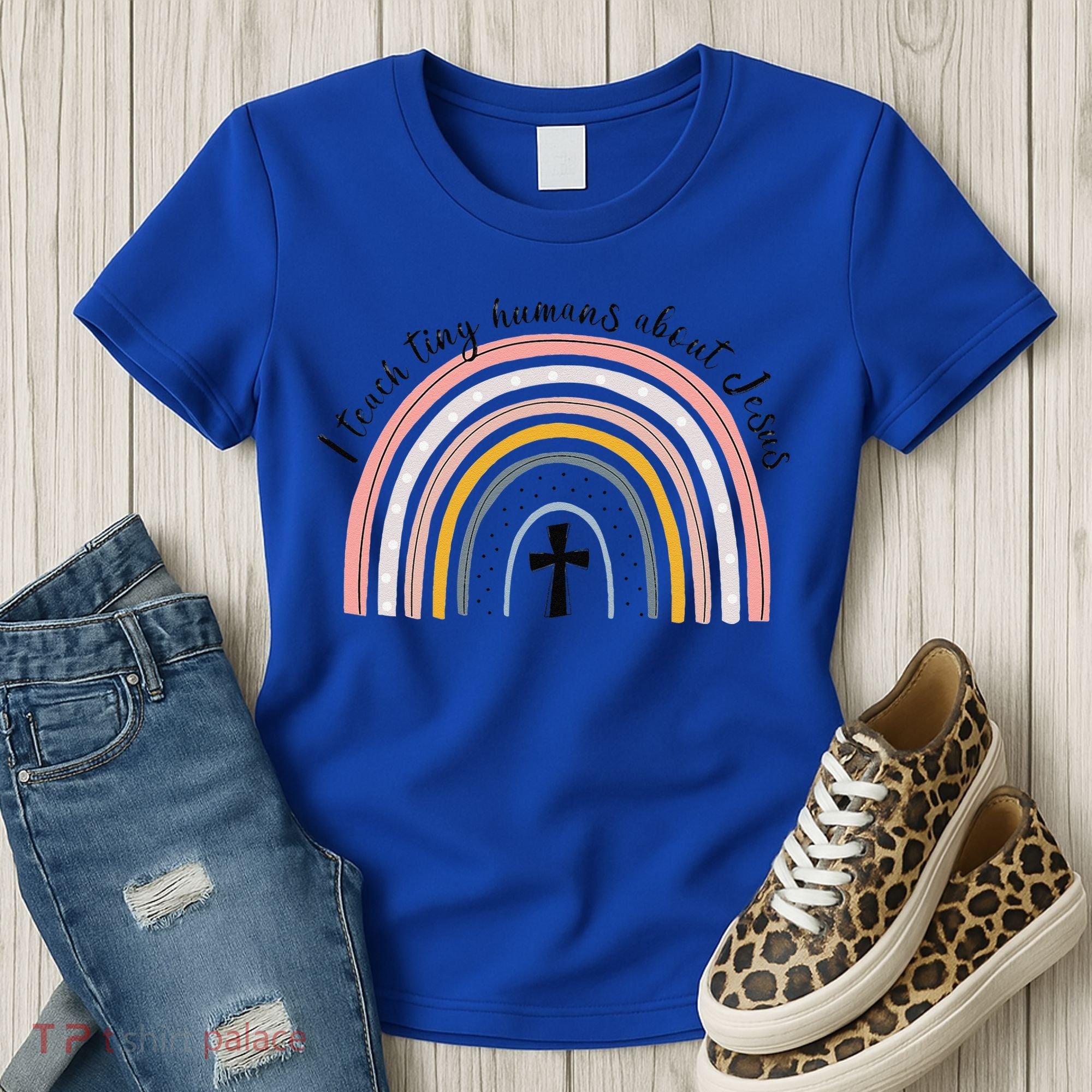 NG0M I Teach Tiny Humans About Jesus Teacher Appreciation Women's T-Shirt