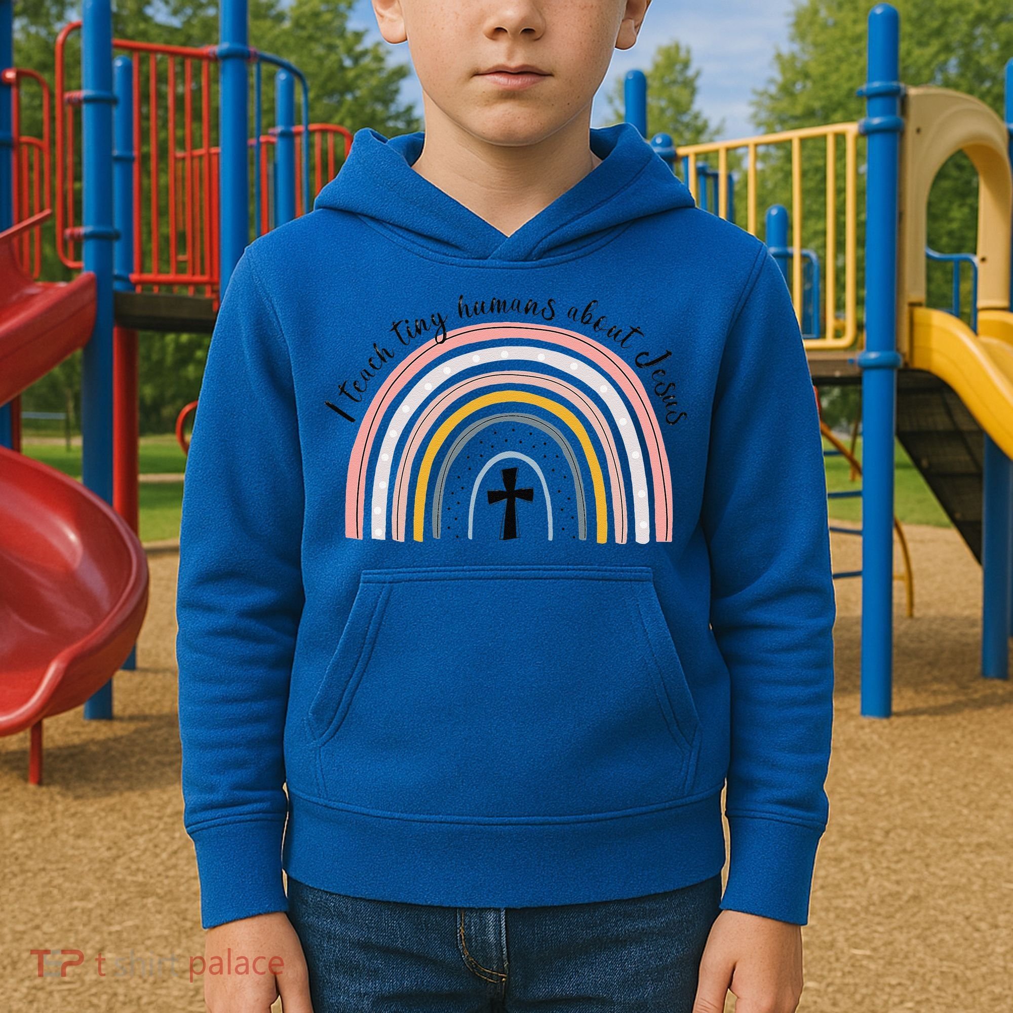 NG0M I Teach Tiny Humans About Jesus Teacher Appreciation Kids Hoodie