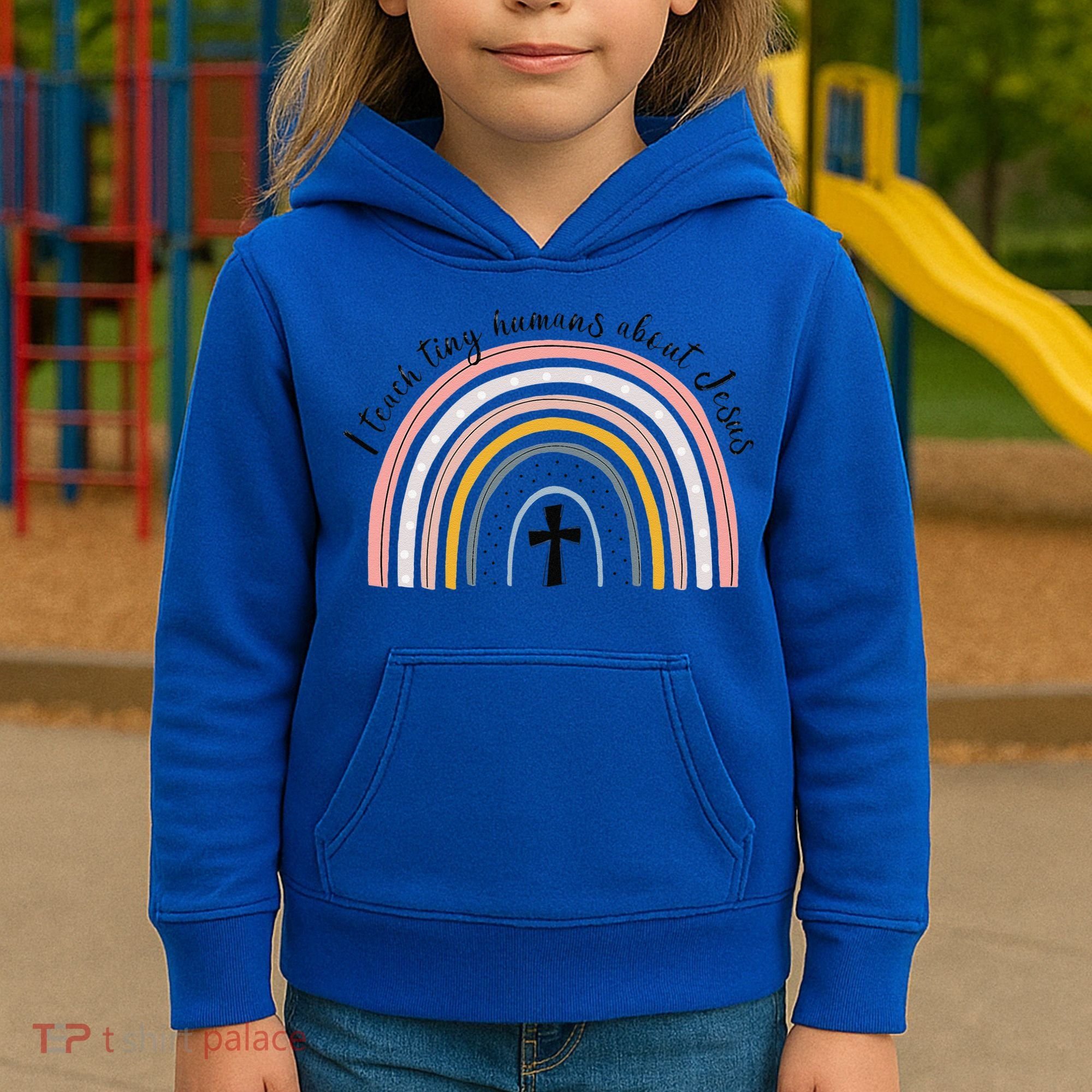 NG0M I Teach Tiny Humans About Jesus Teacher Appreciation Kids Hoodie