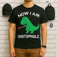 Now I'm Unstoppable - Funny T-Rex Dinosaur T-Shirt thumb 6