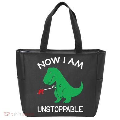Now I'm Unstoppable - Funny T-Rex Dinosaur Tote Bag