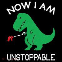 Now I'm Unstoppable Funny TRex Dinosaur Mousepad thumb 1