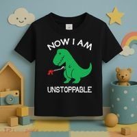 Now I'm Unstoppable Funny TRex Dinosaur Toddler T-Shirt thumb 3