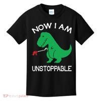 Now I'm Unstoppable Funny TRex Dinosaur Kids T-Shirt thumb 0
