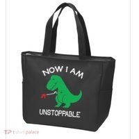 Now I'm Unstoppable Funny TRex Dinosaur Tote Bag thumb 3