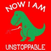 Now I'm Unstoppable Funny TRex Dinosaur Santa Hat thumb 1