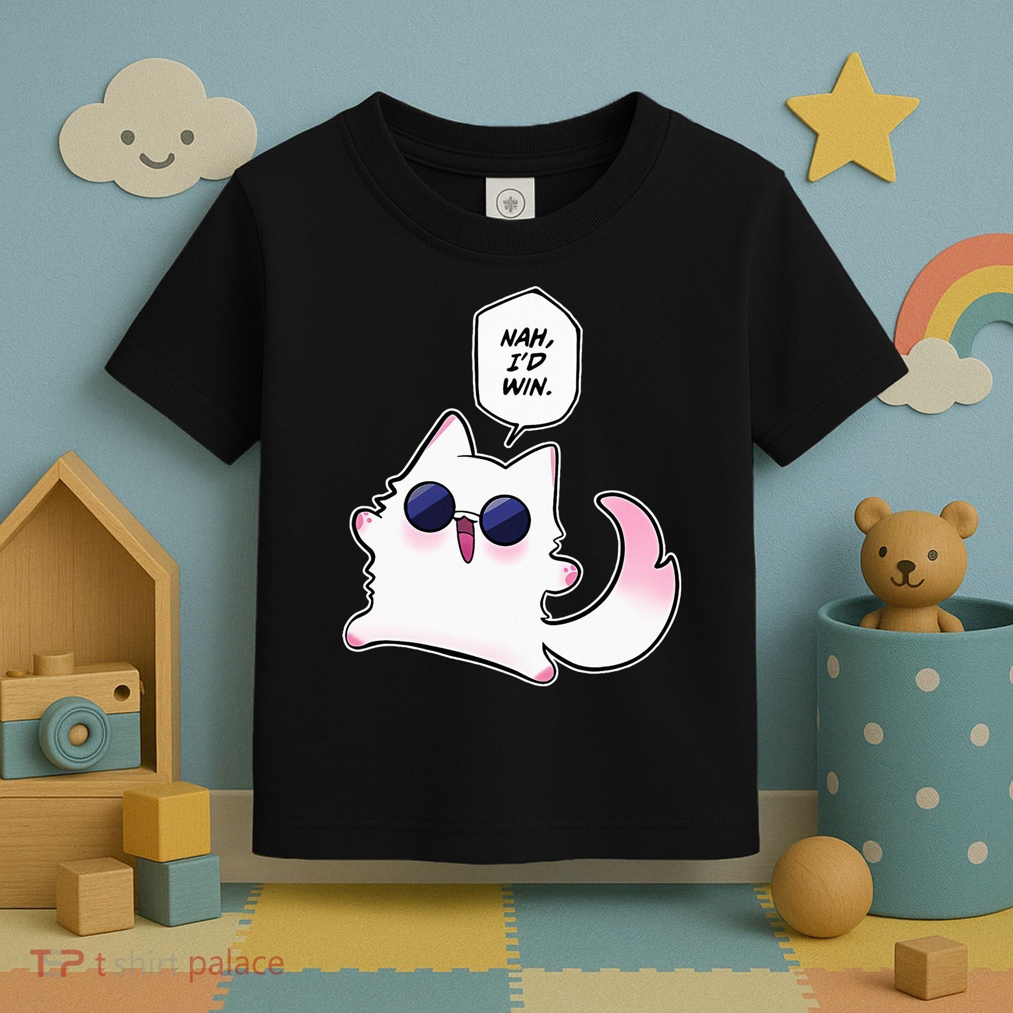 Nah ID Win Gojo Cat Meme Toddler T-Shirt
