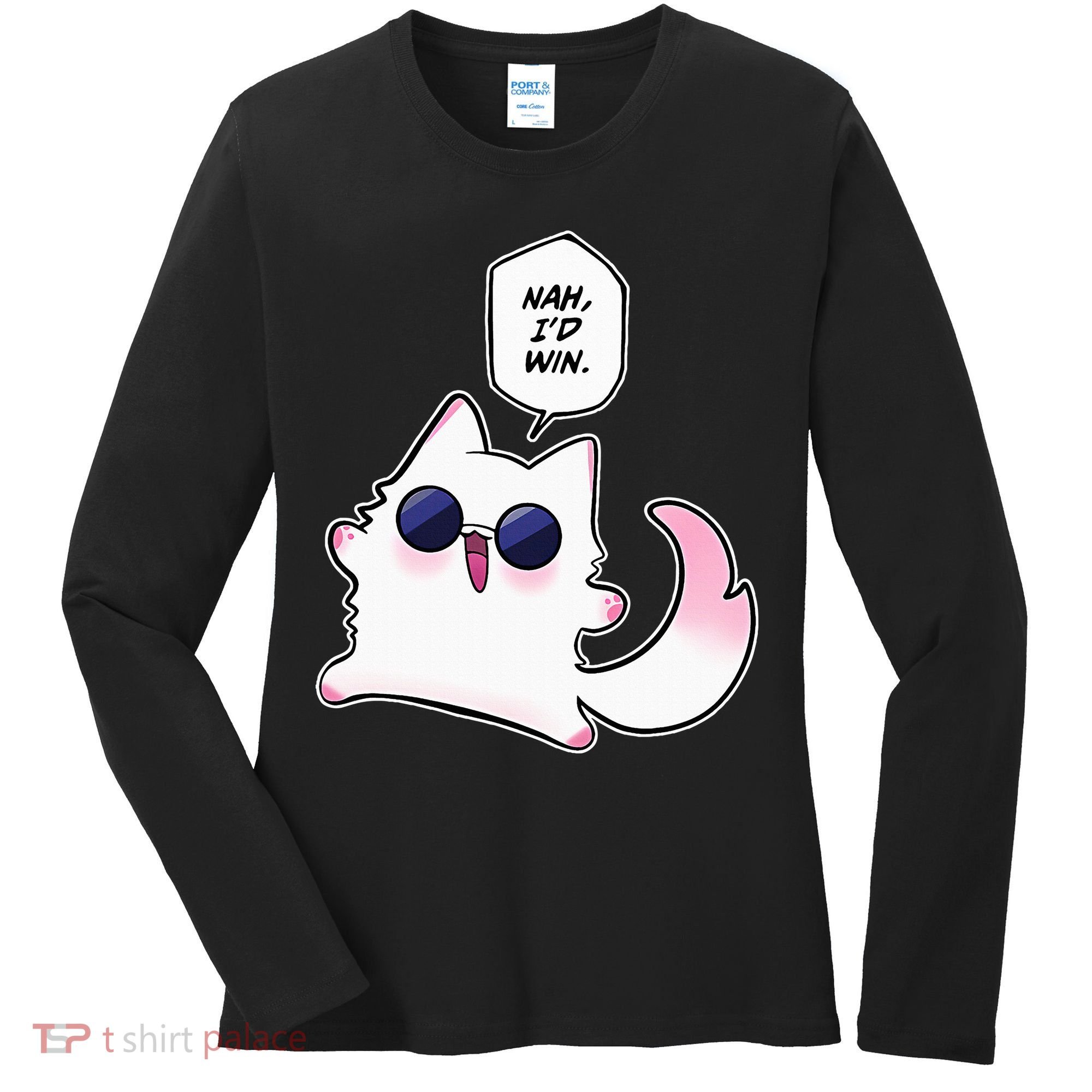 Nah ID Win Gojo Cat Meme Women's Long Sleeve Shirt