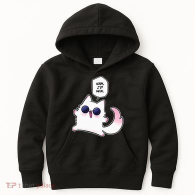 Nah ID Win Gojo Cat Meme Kids Hoodie