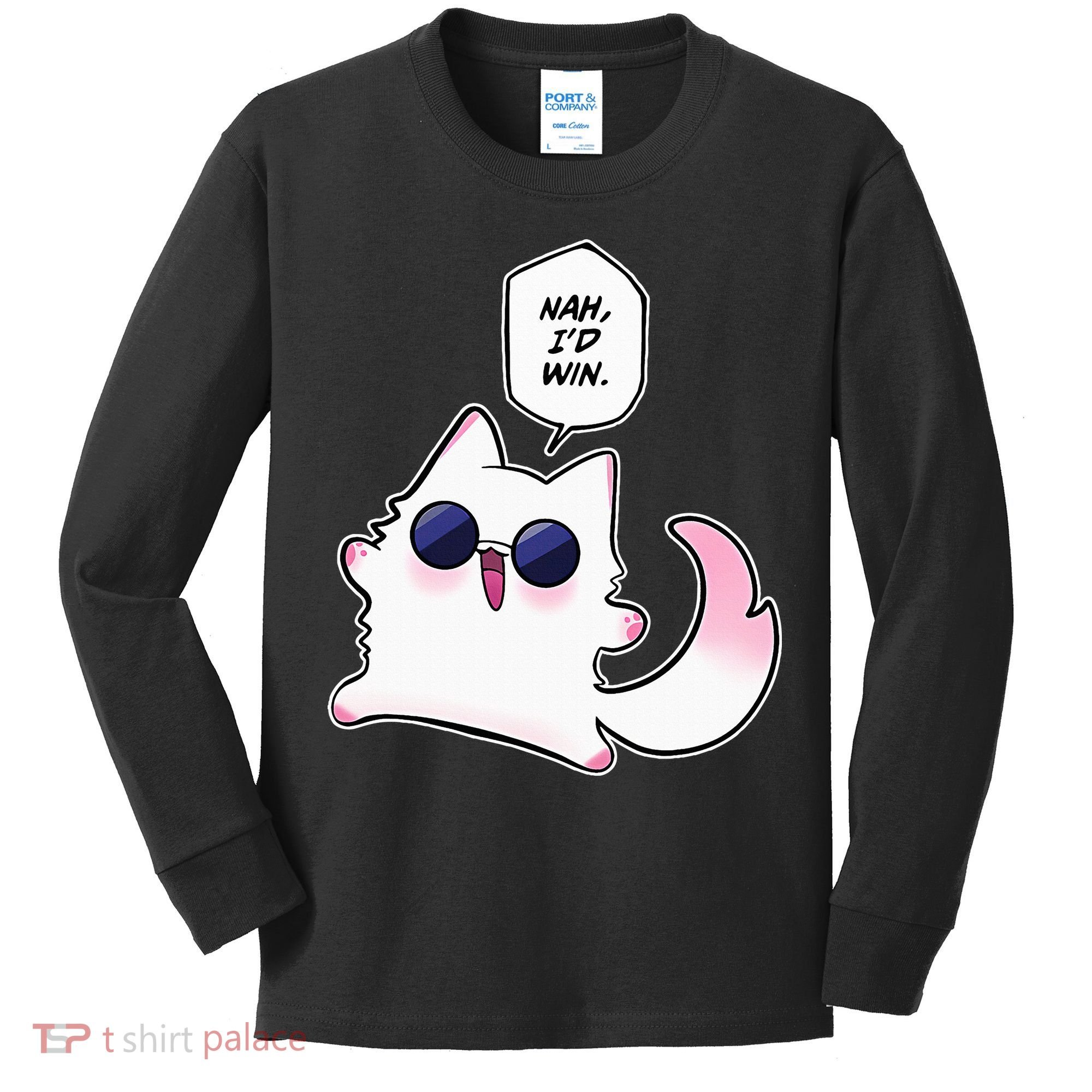 Nah ID Win Gojo Cat Meme Kids Long Sleeve Shirt