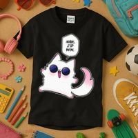 Nah ID Win Gojo Cat Meme Kids T-Shirt thumb 3