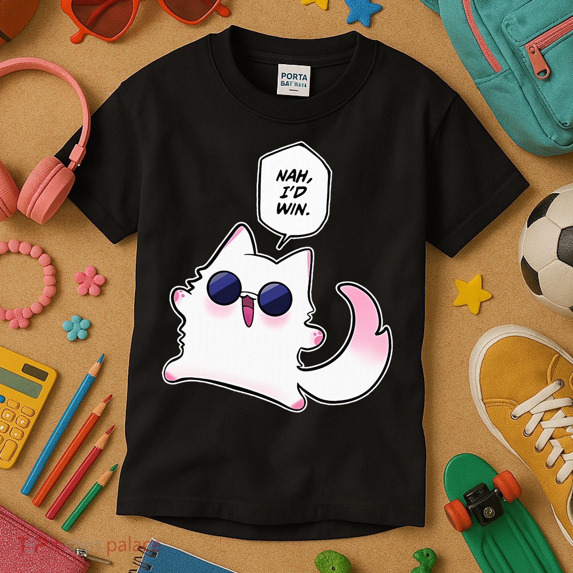 Nah ID Win Gojo Cat Meme Kids T-Shirt