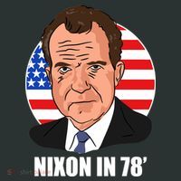 Nixon In 78' President USA Flag Button thumb 1