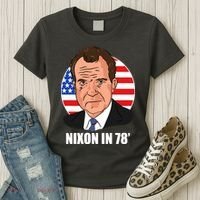 Nixon In 78' President USA Flag Women's T-Shirt thumb 3