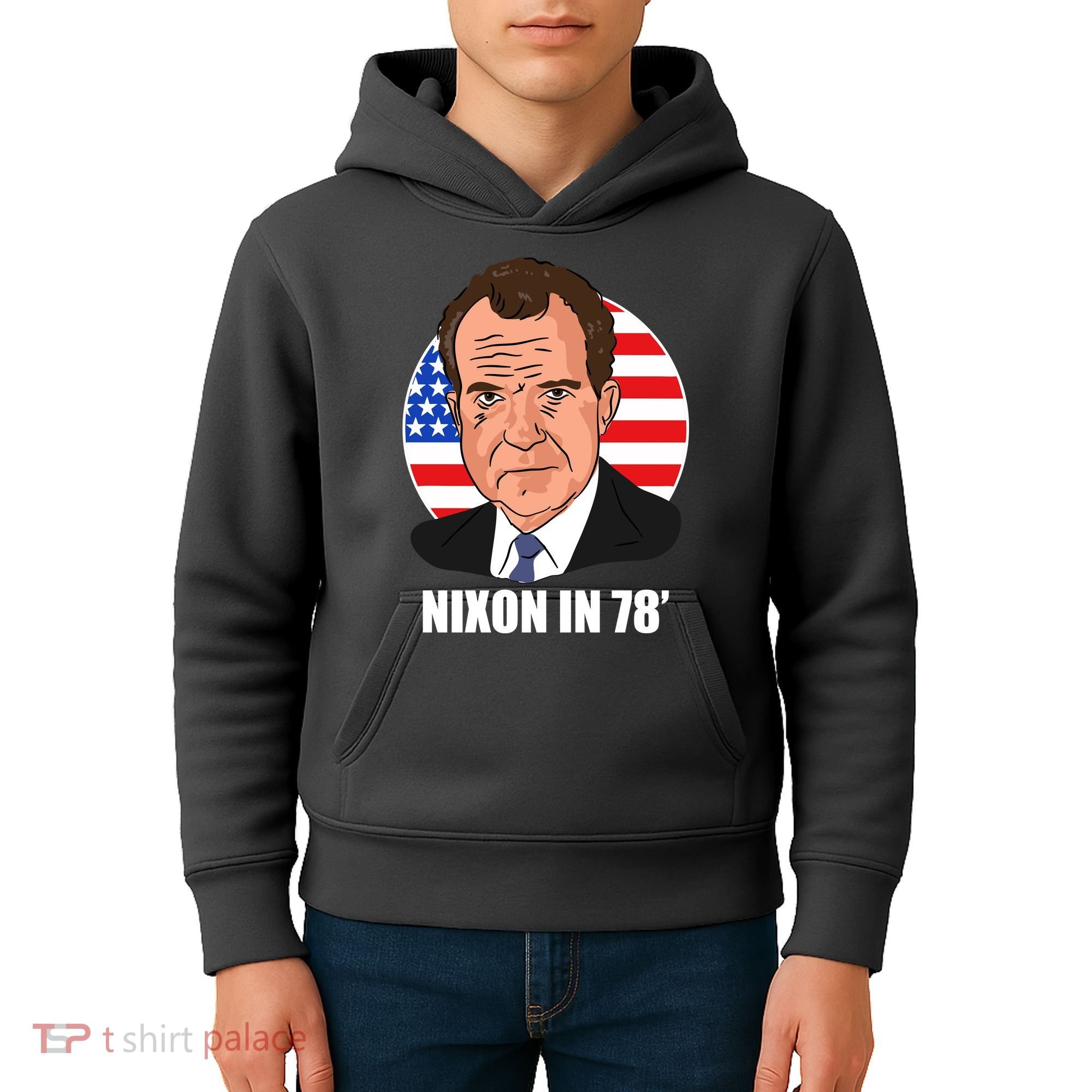Nixon In 78' President USA Flag Kids Hoodie