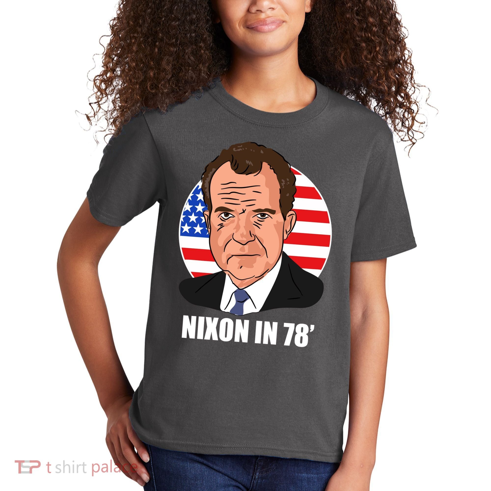 Nixon In 78' President USA Flag Kids T-Shirt