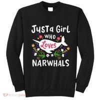Narwhal Just A Girl Who Loves Narwhals Cute Gift Sweatshirt thumb 0