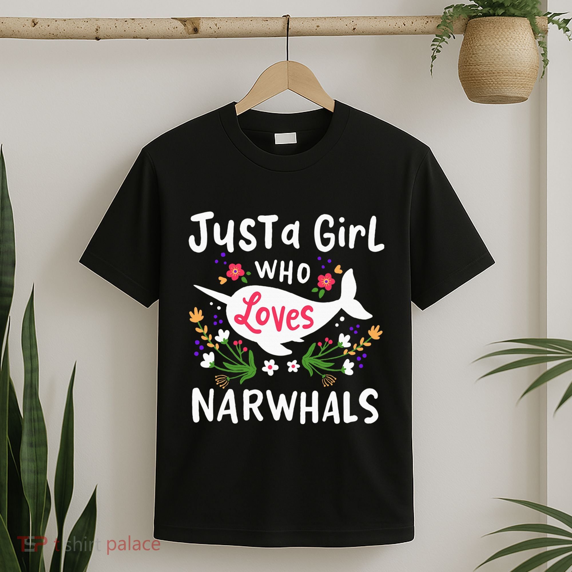 Narwhal Just A Girl Who Loves Narwhals Cute Gift T-Shirt