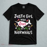 Narwhal Just A Girl Who Loves Narwhals Cute Gift T-Shirt thumb 5