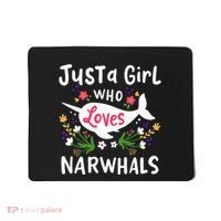 Narwhal Just A Girl Who Loves Narwhals Cute Gift Mousepad thumb 0