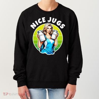 Nice Jugs. Cheerleader Milkmaid. Pitcher Holding Fun Women's Sweatshirt