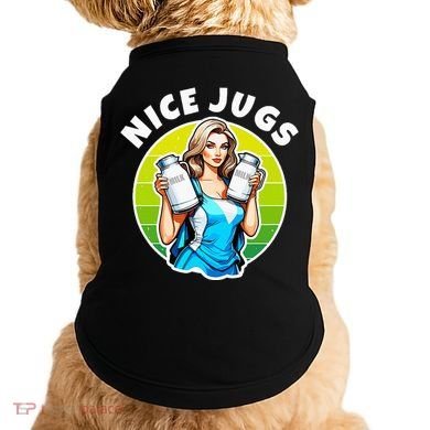 Nice Jugs. Cheerleader Milkmaid. Pitcher Holding Fun Doggie Tank