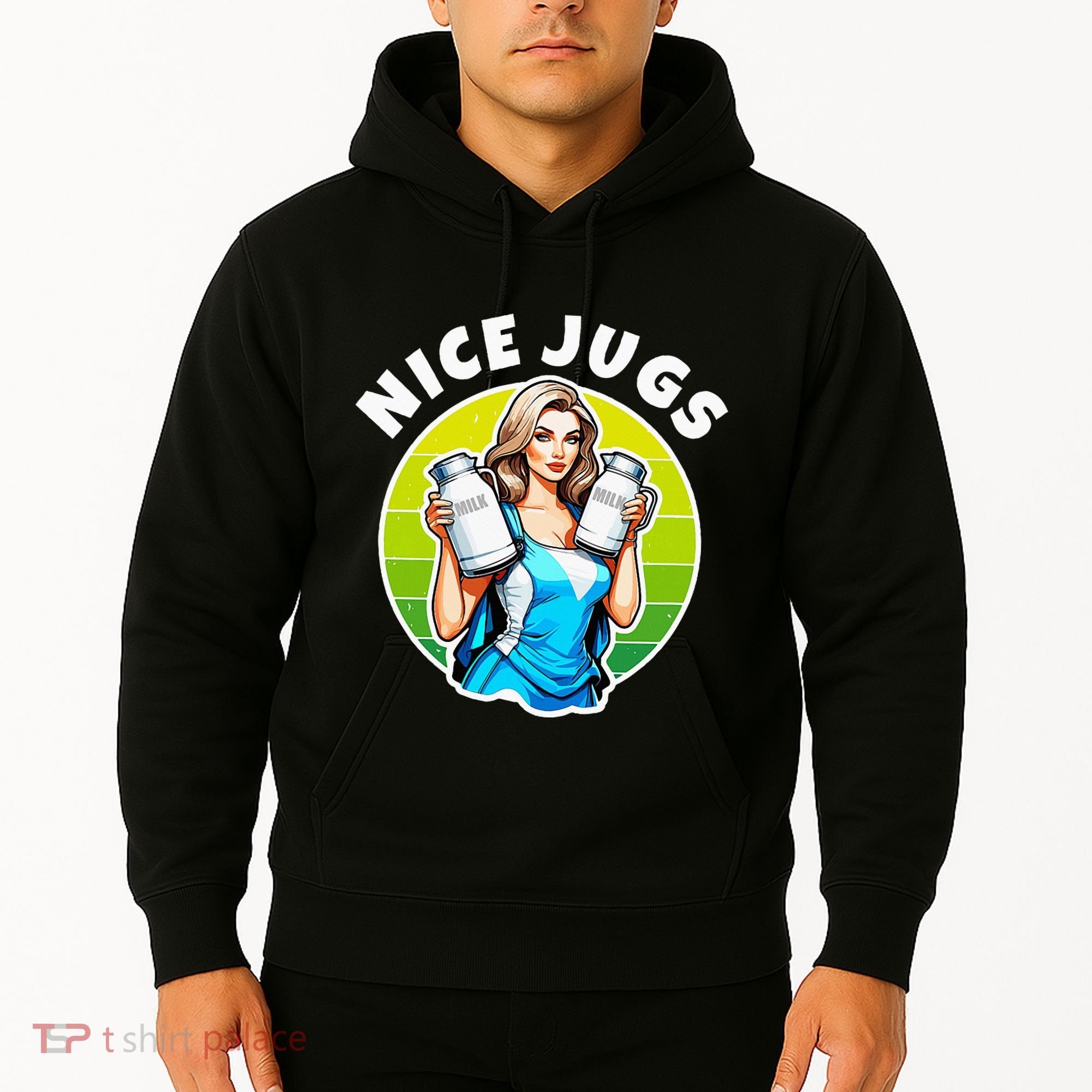 Nice Jugs. Cheerleader Milkmaid. Pitcher Holding Fun Hoodie