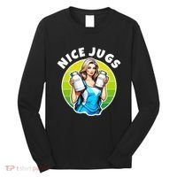 Nice Jugs. Cheerleader Milkmaid. Pitcher Holding Fun Long Sleeve Shirt thumb 0