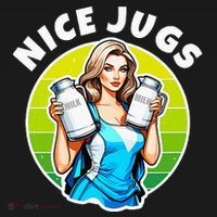 Nice Jugs. Cheerleader Milkmaid. Pitcher Holding Fun Sweatshirt thumb 3